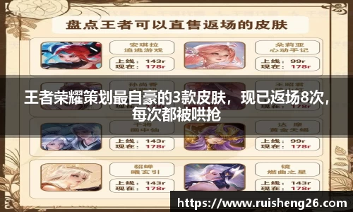 王者荣耀策划最自豪的3款皮肤，现已返场8次，每次都被哄抢